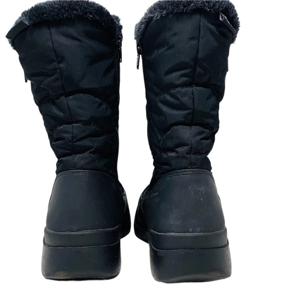 London Fog Womens Sz 8 Faux Fur Zip Up Winter Boots Comfy Warm Waterproof Vegan - Picture 4 of 7